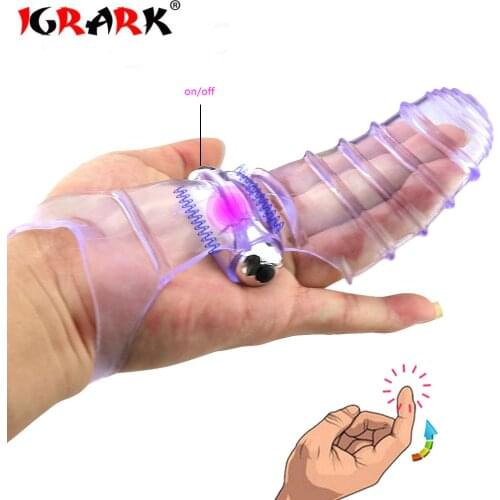 IGRARK Finger Sleeve G Spot Vibrator Climax Chastity Clitoris Stimulator Vagina Massage Adult Products Sex Toys For Women