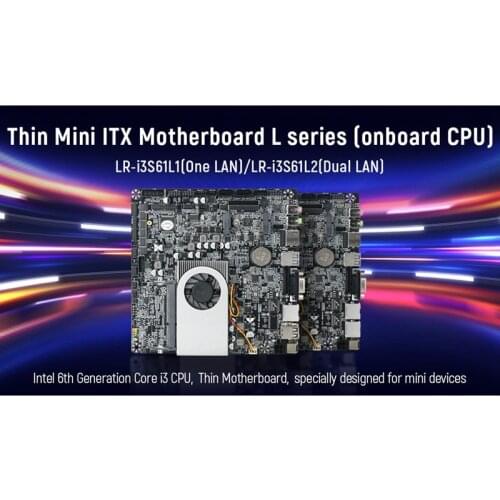 X86 Motherboard for Core I3-6100U Mini ITX Motherboard DDR3L Support 8G Mini Motherboard for Desktop Computer