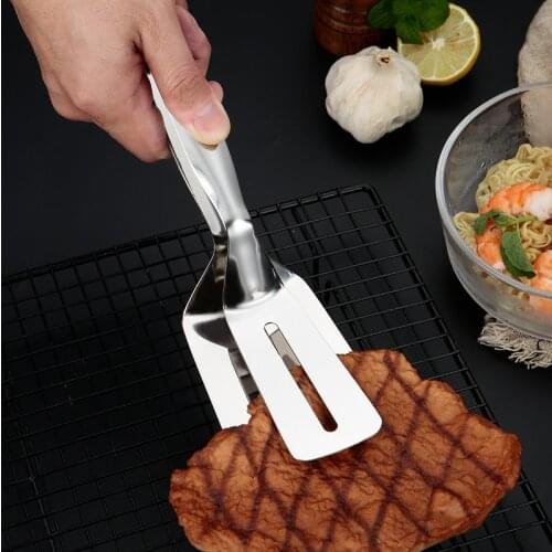 Stainless Steel Steak Clip Pancake Barbecue Spatula Clip Food Serrated Spatula Kitchen Barbecue Accessories Bread Pastry Clip