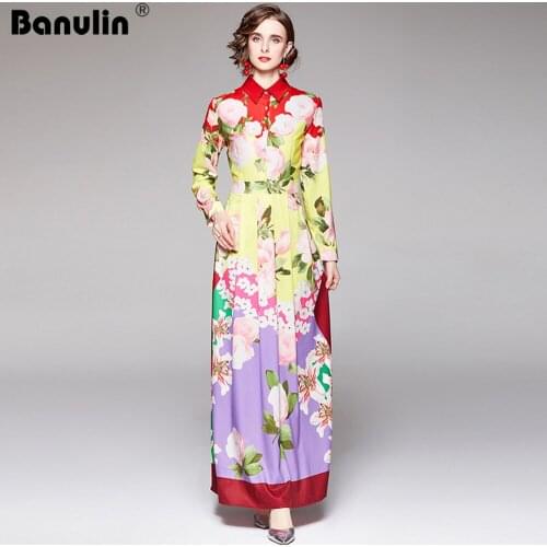 Autumn Women Vintage Floral Printed Long Sleeve Dress 2021 Runway Designer Elegant Ladies Party Long Shirt Dress Vestidos N7528