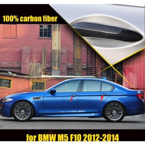 100% Real Carbon Fiber Door Handle Trim Cover Molding Fit for BMW M5 F10 2012-2014