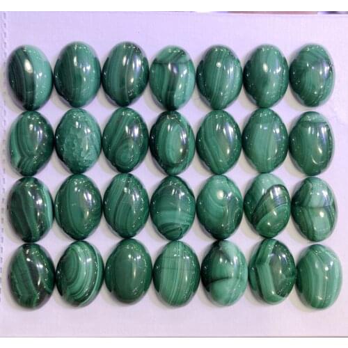 100% Natural AA Quality Malachite Gem stone Cabochon 10x14mm Oval Gem Cabochon Ring Face,10piece/pack
