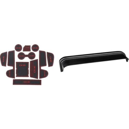 2 Set Car Accessories: 1 Set Car Door Mat Anti-Slip Cup Pad & 1 Pcs Center Console Navigation Screen Sunshade Cover