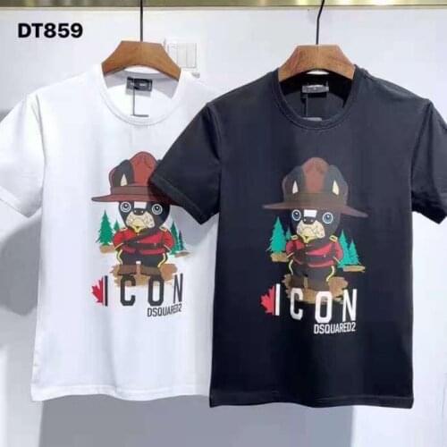 2021 Mens Creative DSQ2 Letter Print Trendy Cotton Summer Top DT859