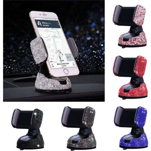 3 in 1 360 Degree Car Phone Holder for Car Dashboard Auto Windows and Air Vent with DIY Crystal Diamond Type