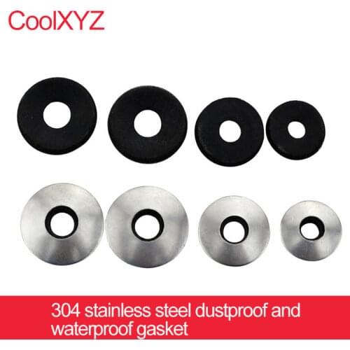 304 stainless steel dustproof and waterproof gasket rubber sealing joint gasket EPDM compound gasket 25PCS