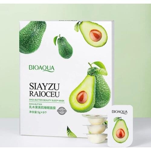 8pcs/Set Shea Butter Beauty Pudding Mask Deep Moisturizing And Shrinking Pores Brightening Skin Tone No-Clean Sleep Facial Mask