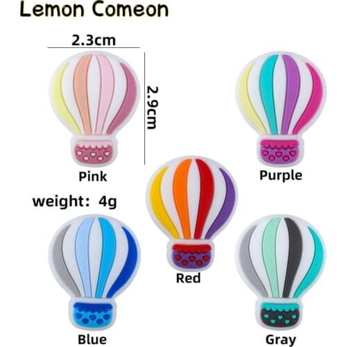 10Pcs Hot Air Balloon BPA Free Silicone Beads Safe Teether DIY Teething Necklace Pacifier Chain Food Grade Baby Teether Toy