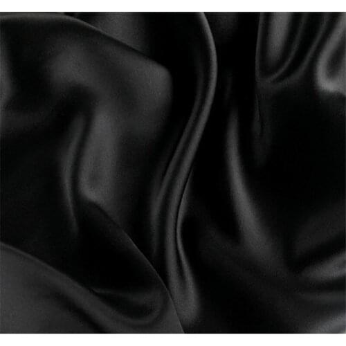 C1006 Acetate Satin/Solid Black Stain Fabric/Glossy Silky Skin-friendly/Formal Dress Pajamas Career Suits Fabrics/Senior fabrics