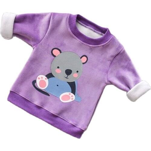 2021 New Styles Baby Girls Sweatshirts Childrens Outfits Cartoon Bear Patterns Kids Hoodies Toddler Girl Clothes for 1-5years