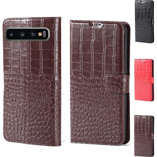 For Samsung S10 Plus Crocodile design Flip Leather Wallet Phone Case For Samsung Galaxy S10 4G 5G Phone cover card slot