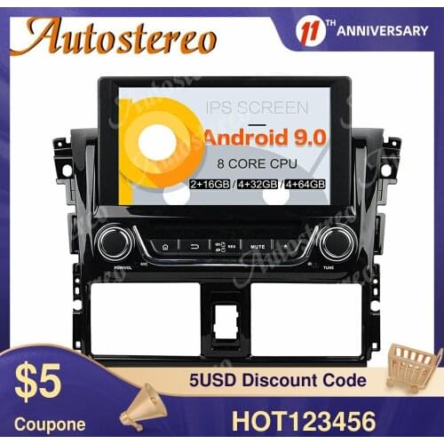 DSP Android 9.0 Car DVD Player GPS Navigation For Toyota YARIS 2013-2015 Head Unit Multimedia Player Tape Recorder Touch Screen