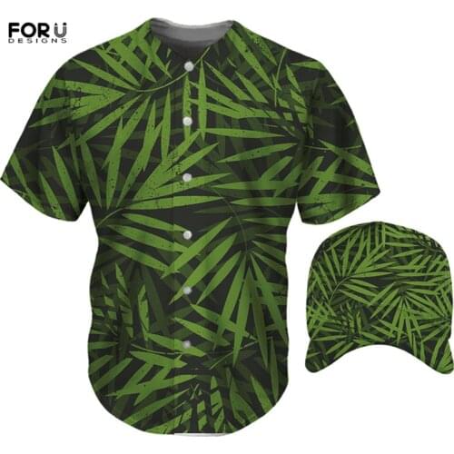 FORUDESIGNS Men T Shirts Hawaiian Palm Leaf Printing Caps Short Sleeves O-Neck T-Shirt High Quality Mens Wear Camiseta Hombre