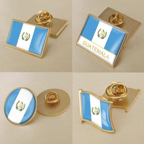 Coat of Arms of Guatemala Guatemalans Map Flag National Emblem National Flower Brooch Badges Lapel Pins