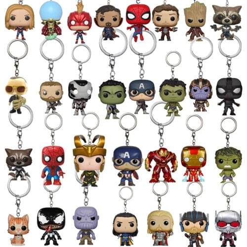 Pocket Keychain Super Hero Idol Movie Animation Collectible Model Toy Doll Cute Cartoon Hand Office Boy Birthday Gift with Box