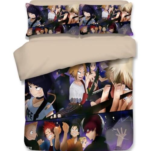 Anime My Hero Academia Duvet Cover Set 3D Bedding Sets Luxury Cartoon Bed Set Include 1pc Duvet Cover and 2pc Dakimakura Cases