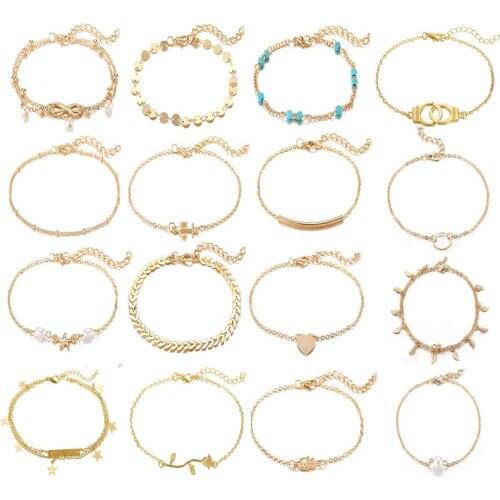 Summer beach foot ornaments 16 styles combination of high-grade set anklet summer lady anklet
