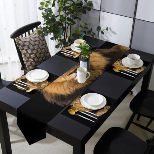 Lion Table Runner Table Mats Cover For Home Wedding Banquet Festival Party Catering Hotel Table Decoration