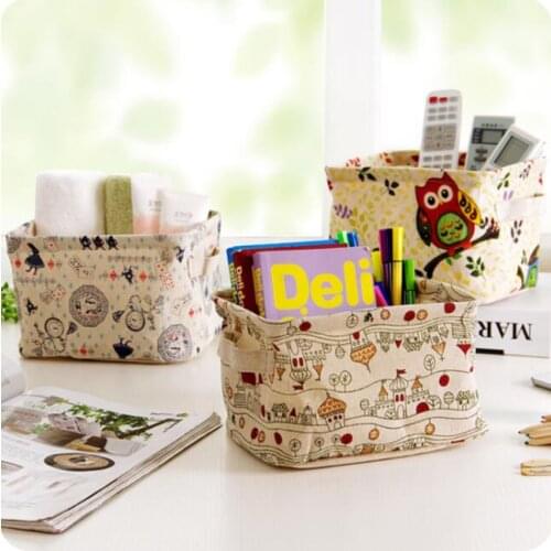 Brief Fluid Systems With Handle Desktop Sundries Storage Baskets Multifunctional Small Clothes Canvas Storage Basket