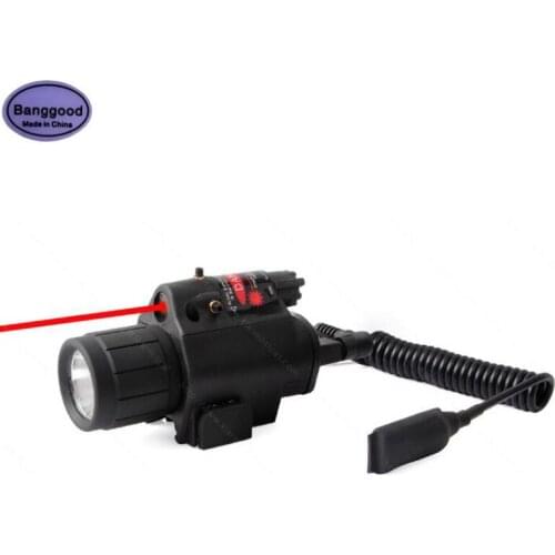 9908 Mini Glock Pistol Gun Light Tactical Red Laser Sight Scope Hunting Camping Lighting LED Torch Flashlight with Tail Switch