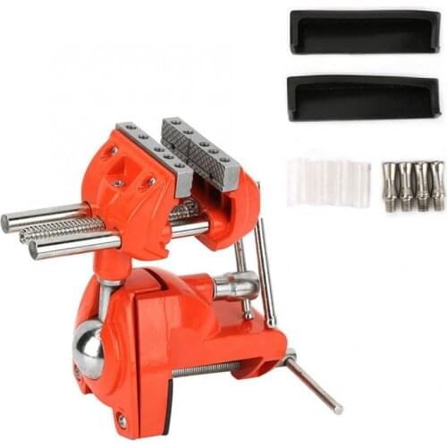 Mini Aluminum 360 Degree Rotating Bench Vise Adjustable 70mm Jaw Width Table Vise Multifunctional Workbench Woodwork Clamp Vise