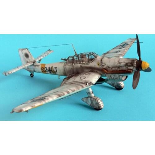 Hot 1:33 Germany Ju-87 Bomber Aircraft Model 3D Paper Model Space Library Papercraft Cardboard House for Children Paper Toys