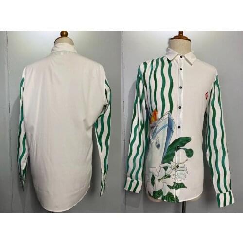 W1941 Fashion Mens Shirts 2021 Runway Luxury famous Brand European Design party style Mens Clothing