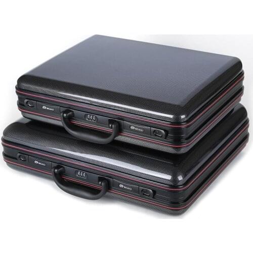 Men Portable Password Box Business Briefcase Documents Travel Carryon Toolbox Laptop Case Black