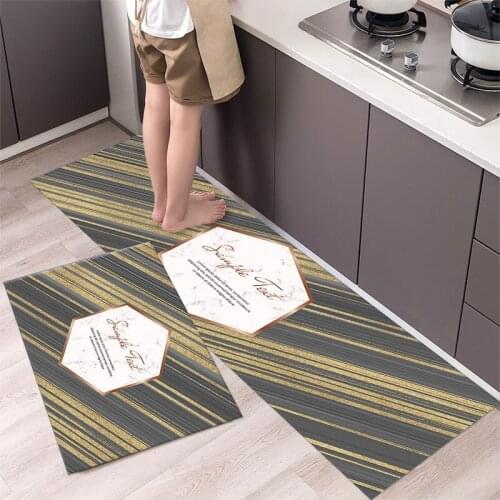 Fashionable Simple Nordic StyleWaterproof Kitchen Floor Mat Household Carpet Long Strip Door Mat Modern Home Decor