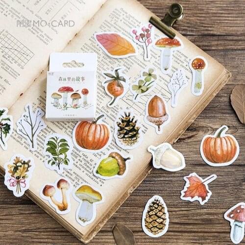 46PCS/box New Cute The Story In The Forest Paper Lable Stickers Crafts And Scrapbooking Decorative Lifelog DIY Cute Stationery