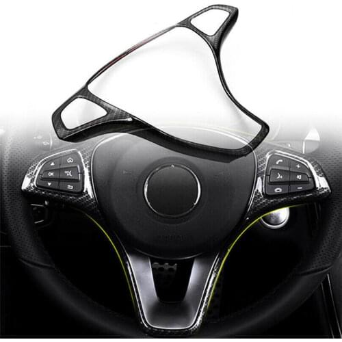 Carbon Fiber Type Steering Wheel Cover For Benz C-Class W205 14-17 / GLC-Class