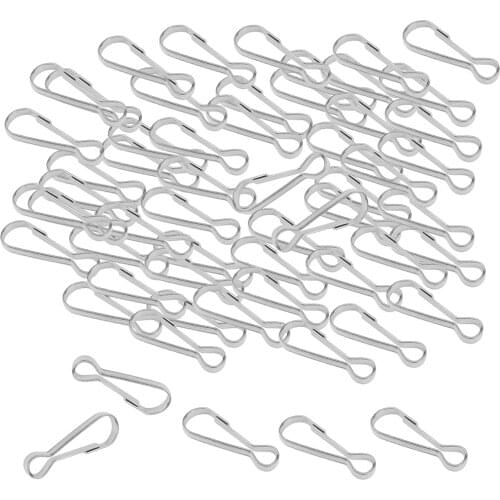 100pcs Silver Spring Snap Clasp Multi-use Buckles Small Gear Hanging Clip for Outdoor Camping Backpacking Fishing