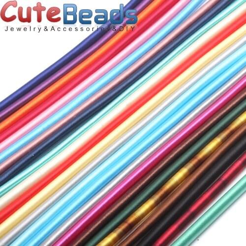 8mm 46cm Rayon Silk Colorful Cord Hollow Rubber DIY Necklace Bracelet Jewelry Making Findings Free Shipping