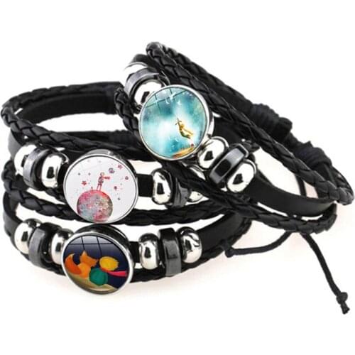 Le Petit Prince B-612 Planet Bracelet Bangle The Little Price Fox Rose Classical Fairy Tale Glass Womens Bracelets Jewelry