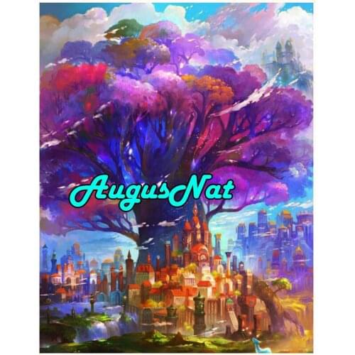 Fairy diamond painting landscape dimont embroidery trees diamant rhinestone picture castle oil paint by number canvas paint big