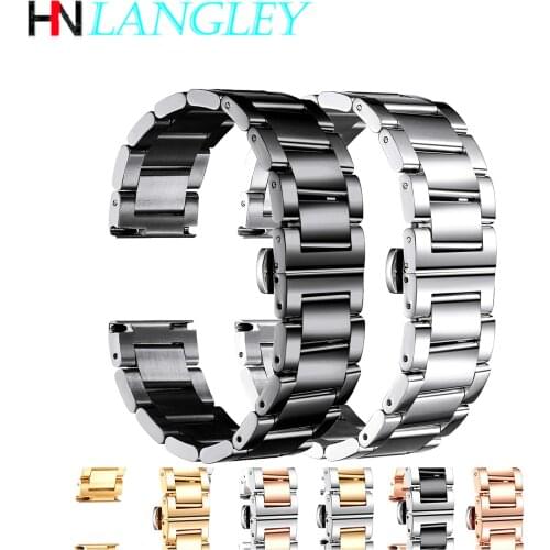 Stainless Steel Watch Bracelets Replacement Watch Band Polished Matte Brushed Finish Strap 16mm/18mm/20mm/21/22mm/23/24mm/26mm