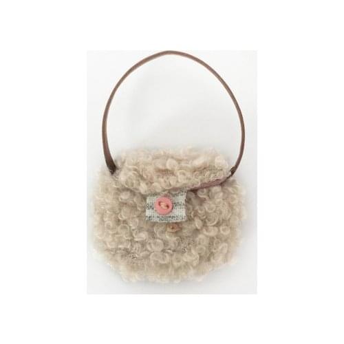 OB11 doll bag size and BJD 1/12 fashion cute joker loop velvet button cross-body bag wine red brown rice white and other colors