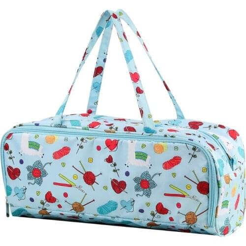 DIY Knitting Bag Yarn Storage Organizer Home Daily Tote Oragnizer Crochet Basket for Skein Knitting Needles Sewing E56C