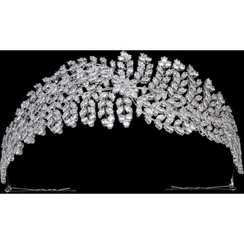 Tiaras and Crown Vintage Women Wedding Hair Accessories Lujo Discreto Jewelry Crown Zirconia BC5819 Accesorios para el cabello