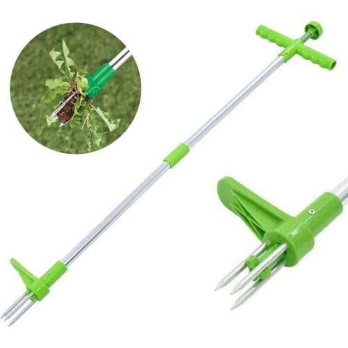 Portable Long Handle Weed Remover Garden Lawn Weeder Root Remover Outdoor Yard Grass Root Puller Aluminum Stand Up Weed Puller