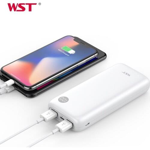 WST Power Bank 20000mAh Portable Phone Charger External Battery Charger with USB Output for iPhone Samsung Xiaomi Huawei