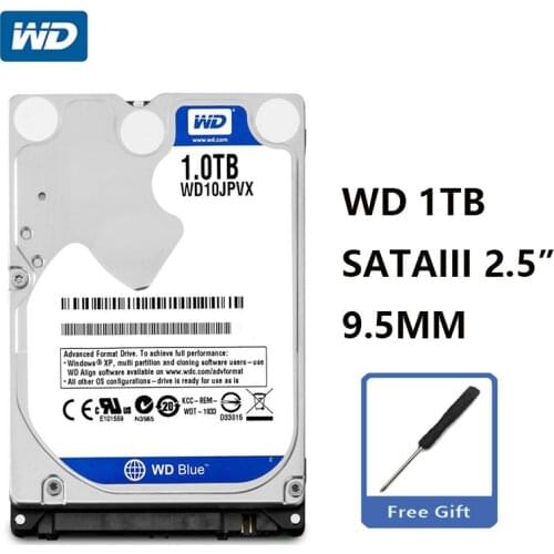 WD Blue 1TB 2.5" SATA III Internal Hard Disk Drive 1000Gb HDD HD Harddisk 6Gb/s 8M 9.5mm 5400 RPM WD10JPVX for Notebook Laptop