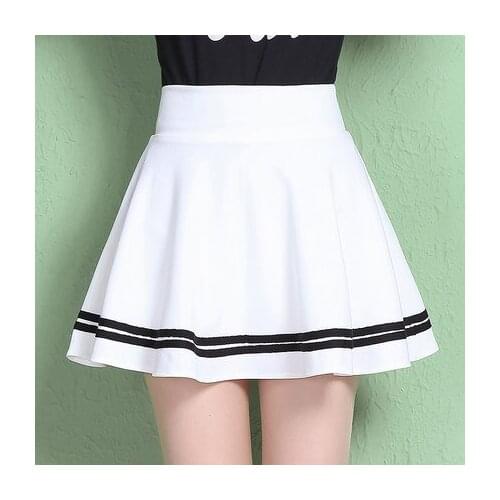 High Waist Pleated Skirts Kawaii Harajuku Skirts Women Girls Lolita A-line Sailor Skirt Large Size Preppy School Uniform