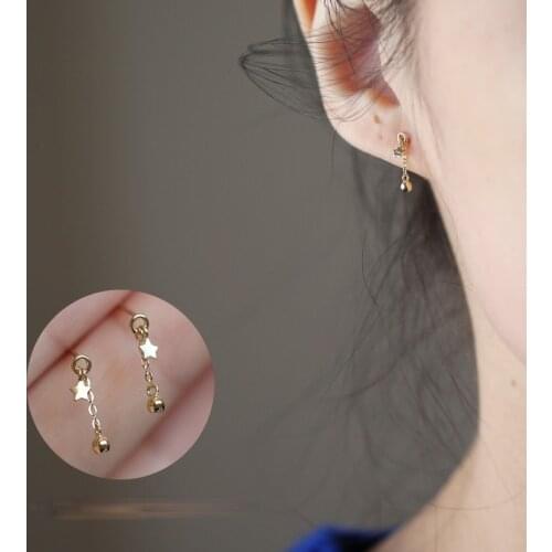 Stars Earrings Women Fashion Gold Color Star Tassels Beads Earrings Cocktail Party Fine Earrings Wedding Earrings Bridal Jewelry