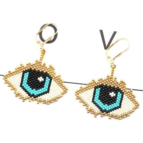 FAIRYWOO Gold Earrings Big Eye Pendent Earring Lady Accessroies Jewelry Ethnic Eye Earring Ins Hot Sale Delica Jewelry Wholesale