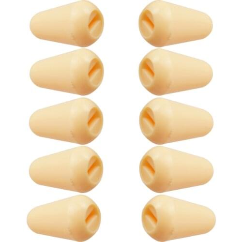 10 Pieces Plastic 5-way Switch Knobs Cap Button for ST SQ Electric Guitar Parts Beige