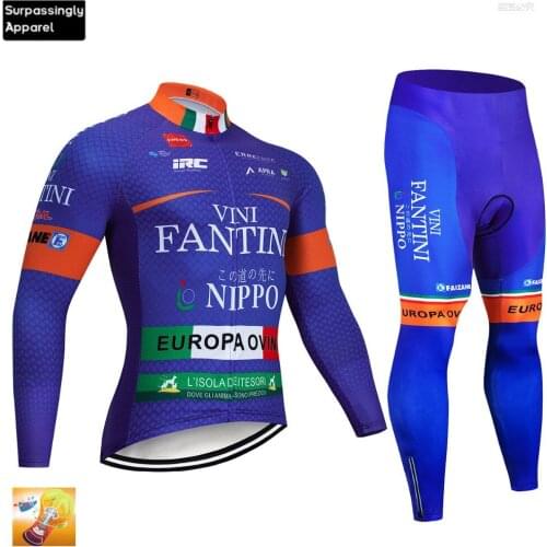 2019 Team MTB Mountain Bicycle VINI Cycling Jersey Sets Outdoor Sports Clothes MTB Bike Riding Sportswear Long Sleeve 16D