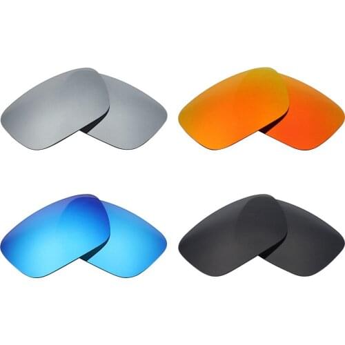 4 Pairs Mryok POLARIZED Replacement Lenses for Oakley Jury Sunglasses Stealth Black & Ice Blue & Fire Red & Silver Titanium