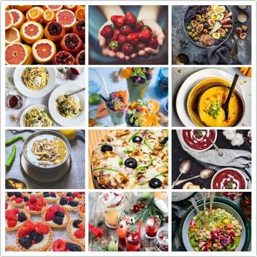 5d Diy Diamond Painting Fruit Square/Round Diamond Embroidery Food Cross Stitch Mosaic Kit Home Decoration
