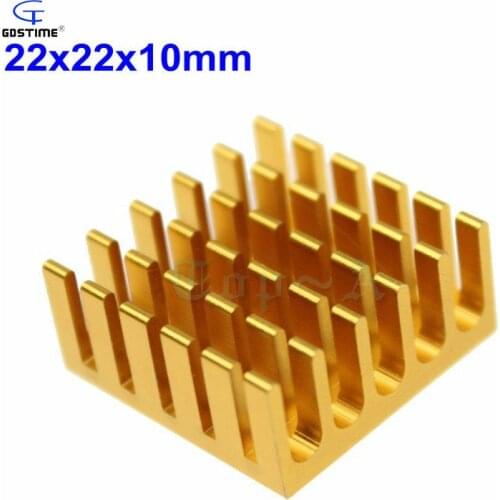 Gdstime 10pcs 22mm x 10mm Aluminium Cooling Cooler VGA IC Chip Ram DDR Chipset Heatsink 22x22x10mm